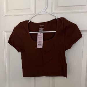Wild Fable Chocolate Brown Crop Top